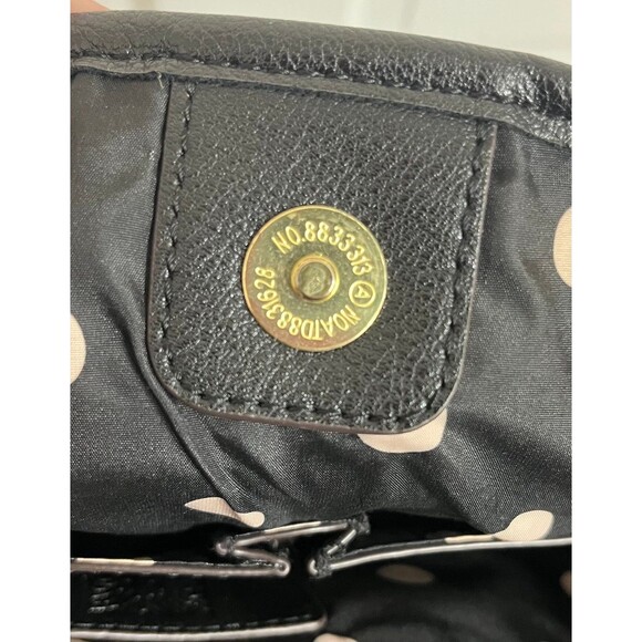 Anne Klein Black Leather Shoulder Bag Purse Handbag Gold Hardware No. 8833313 - Picture 8 of 8